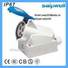 IP67 16A 230V flush mounted industrial plug socket